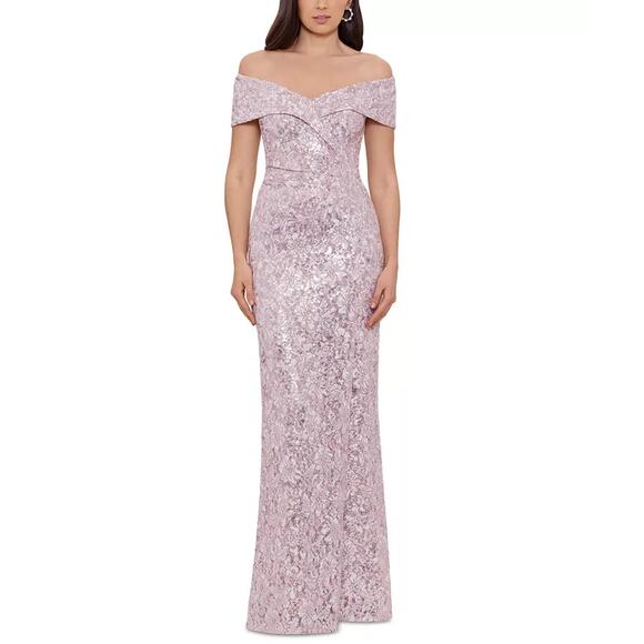 Xscape Pink Off-Shoulder Gown for Weddings - Picture 1 of 2